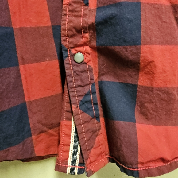 NEVADA Men's Red Plaid Shirt Short Sleeves Casual Shirts Size Large (42-44) - Picture 9 of 13